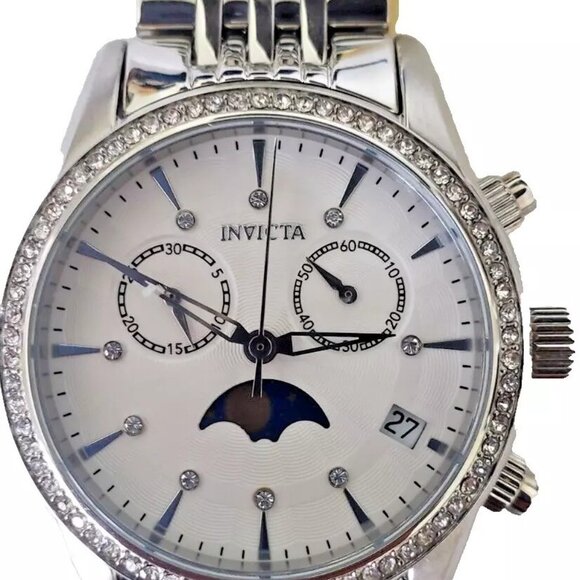 $795 MSRP- INVICTA Angel Chronograph Quartz Moon Phase Ladies Watch- See Desc. main image 4